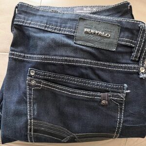 Preowned Men's Buffalo Six-x Slim Straight Blue Jeans Sz 34/32